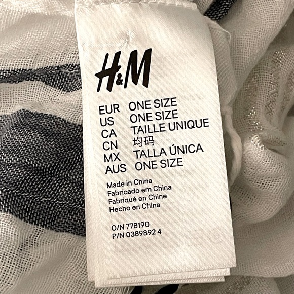 H&M Women’s Blue Striped Cotton Scarf - Picture 11 of 13